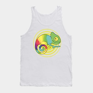 Chameleon animal rainbow Tank Top